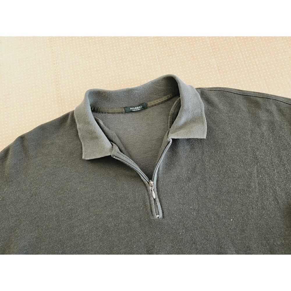 Marbas Men's 1/4 Zip Pullover Sweater Size XL Green Wool Blend - Picture 3 of 9